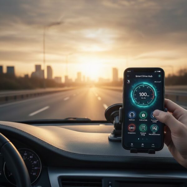 هولدر موبایل در خودرو: تصویر شاخص مقاله ۸ ترفند مخفی برای استفاده بهتر از نگهدارنده موبایل.