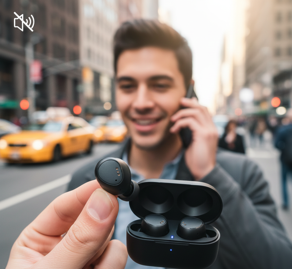 هندزفری بلوتوثی برای مکالمه در محیط شلوغ شهری با حذف نویز