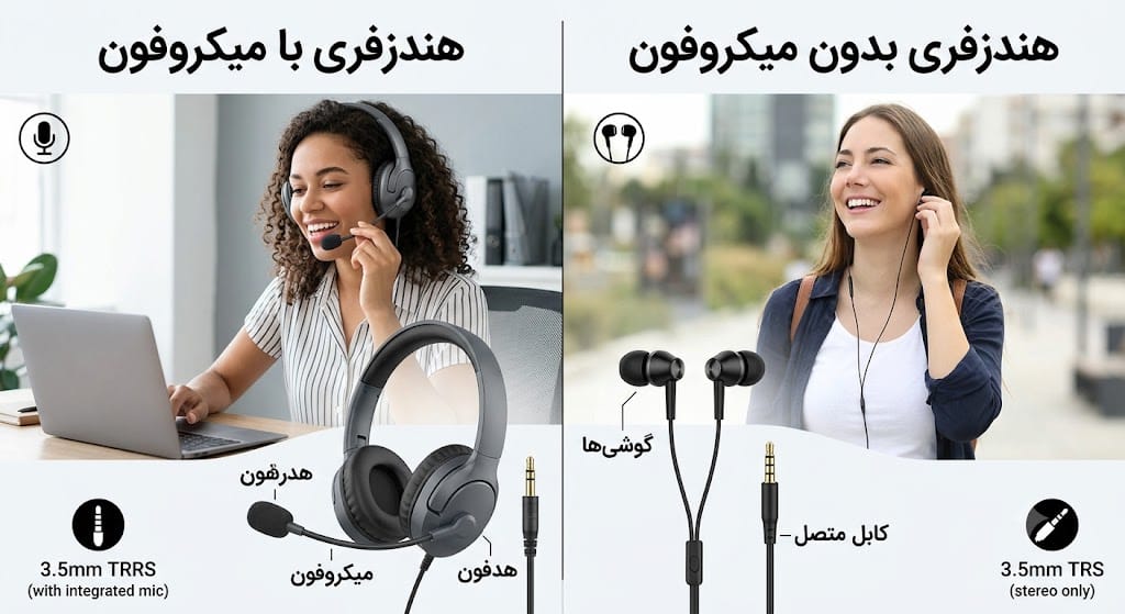 تفاوت هندزفری میکروفون‌دار و بدون میکروفون